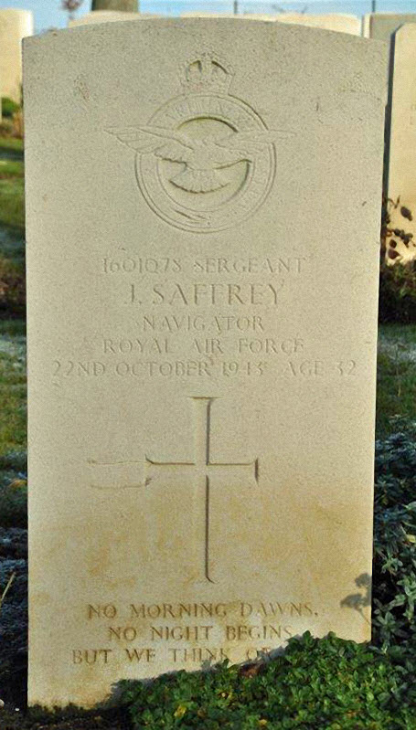 Sgt John Saffrey<br /><br /><br />died on active duty - October 22nd, 1943